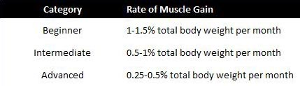 How Fast Can You Build Muscle Chart #2: The Alan Aragon Model