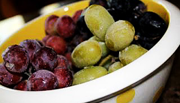 Frozen grapes
